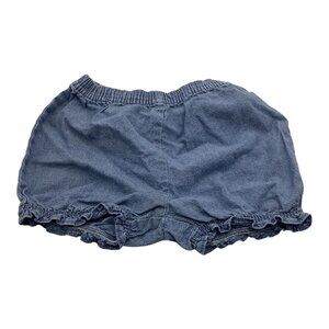 Carter's Baby Girl Blue Bloomers Shorts Size 9M With Elastic Waist & Ruffle Hem